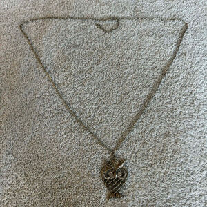 Silver Owl Pendant Necklace